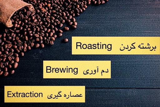 برشته کردن ، دم آوری و عصاره گیری  Roasting , Brewing , Extraction